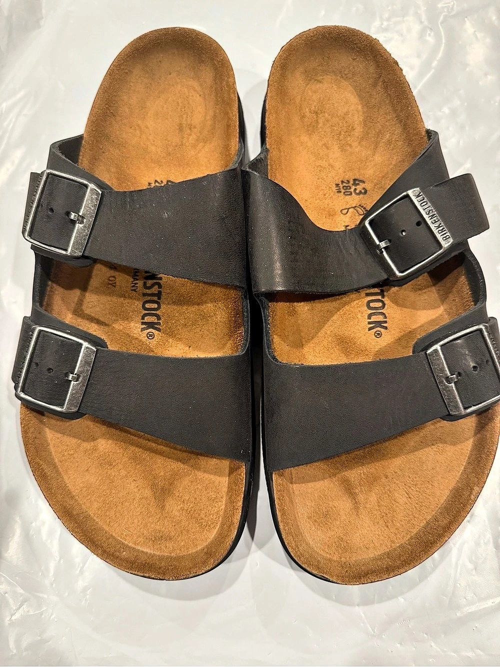 Birkenstock Arizona Crosstown Black Leather Sandals US 10 New